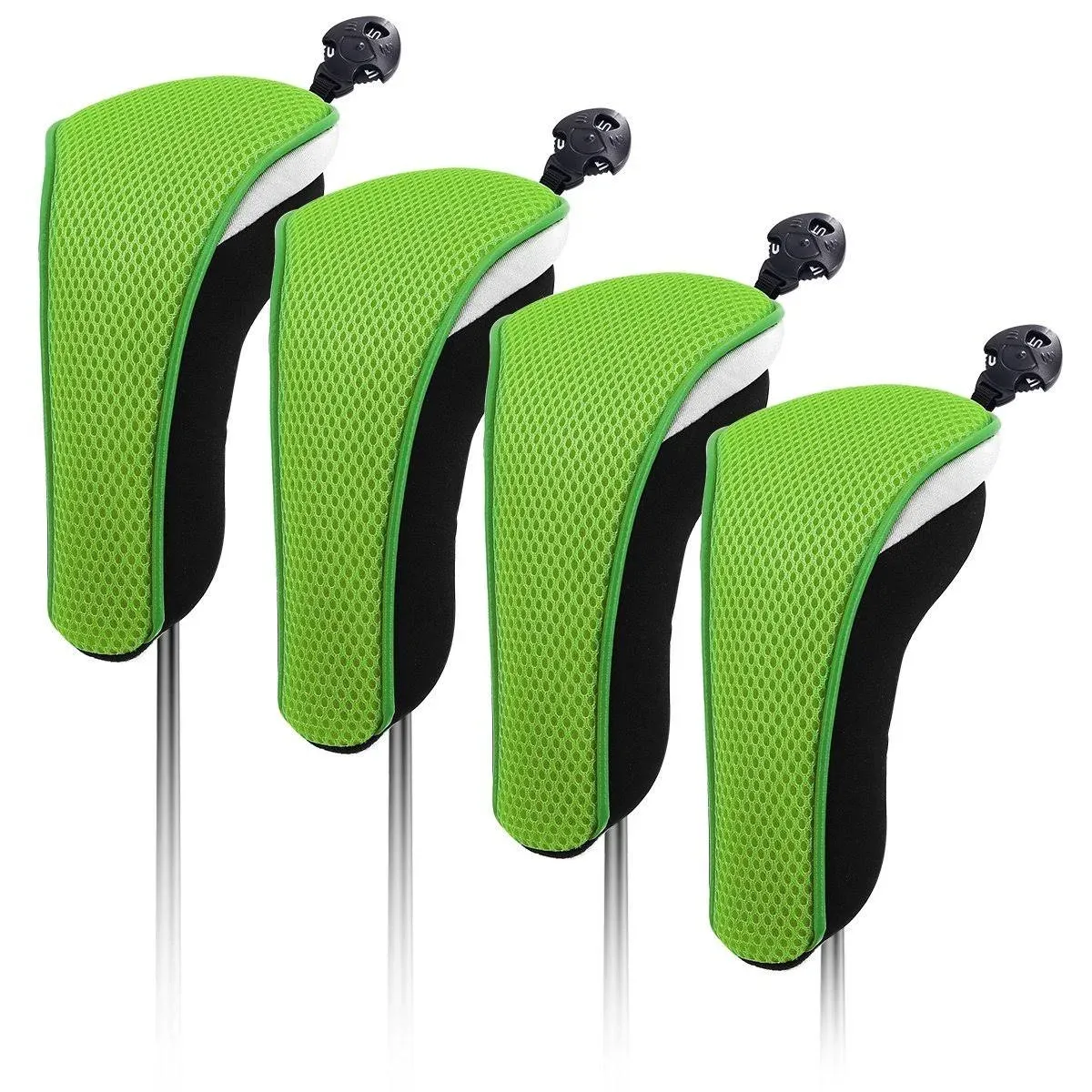 4X Thick Neoprene Hybrid Golf Club Head Cover Headcovers with Standard, Green 