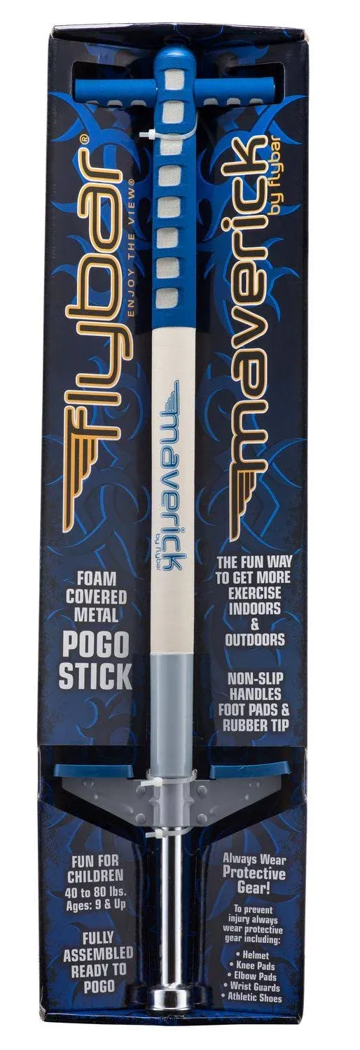 Maverick Pogo Stick for Kids, Easy to Grip Handles, Outdoor Toys Blue/white