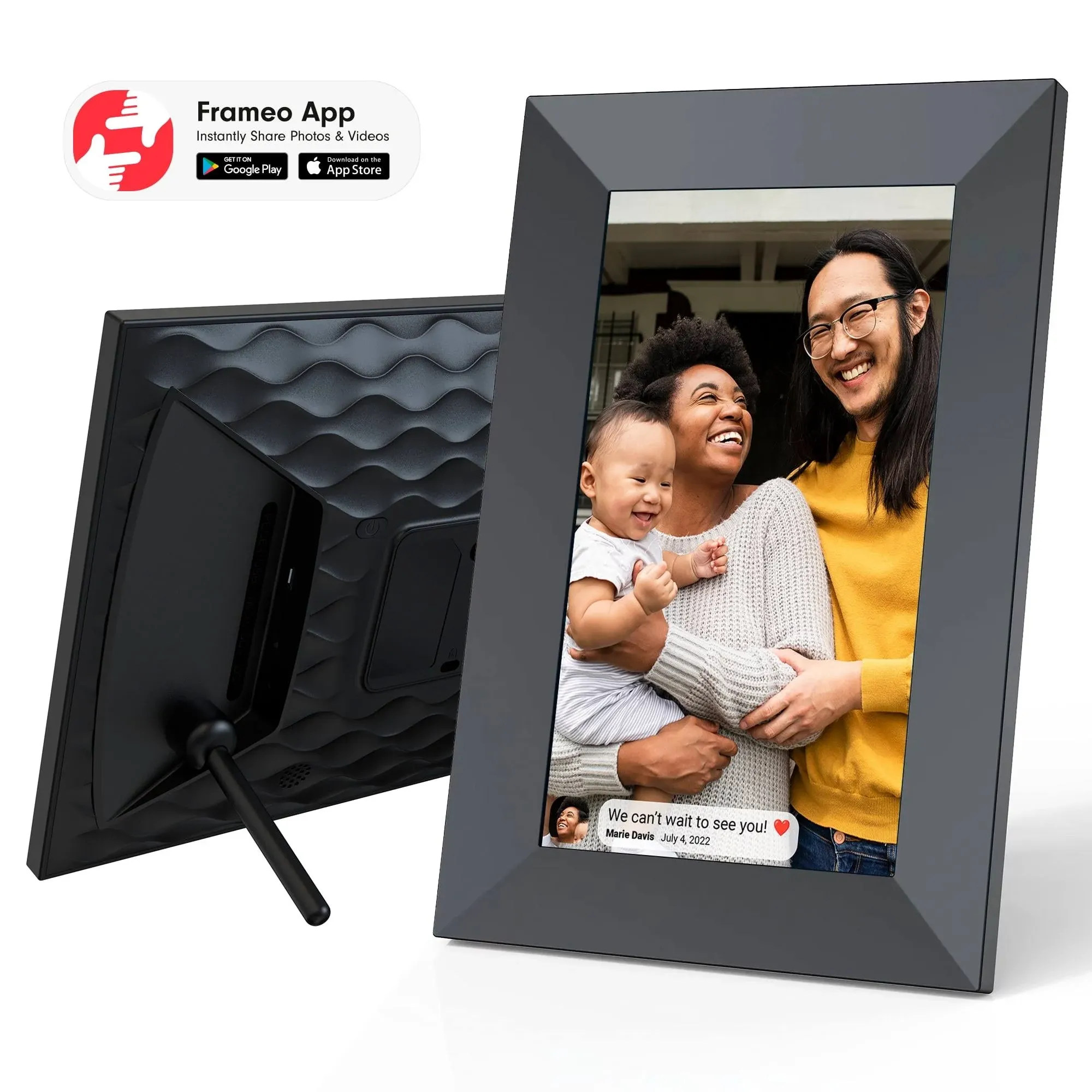 ONN 100096732 7inch Wi-Fi Digital Picture Frame, Send Photos and Videos