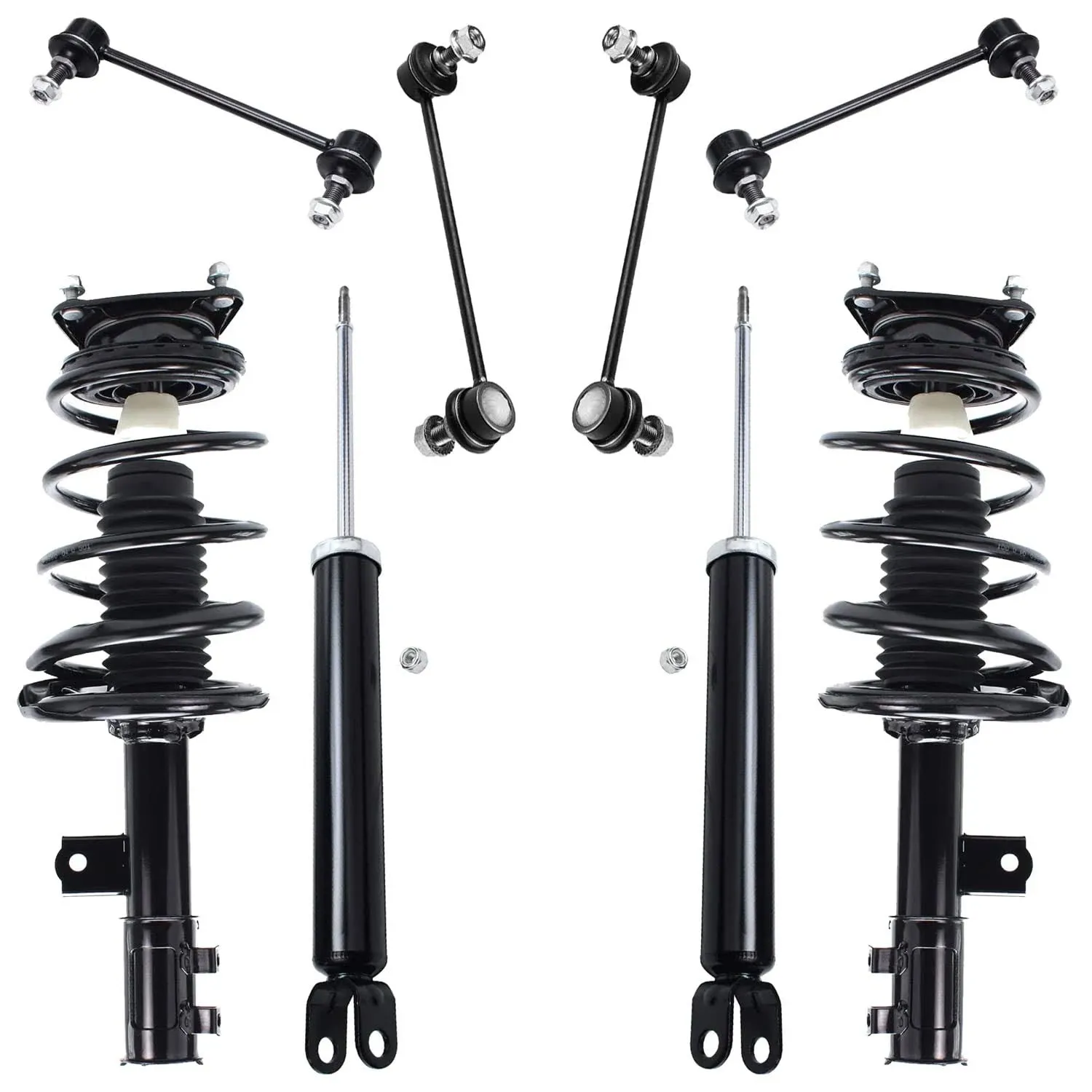 Detroit Axle 8QS1900552 Front Struts Rear Shocks Sway Bars for 2007-2010 Hyundai Elantra