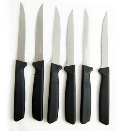 6X Steak Knife Set Serrated Edge Steel Knives Utility Steakhouse Cutlery Utensil