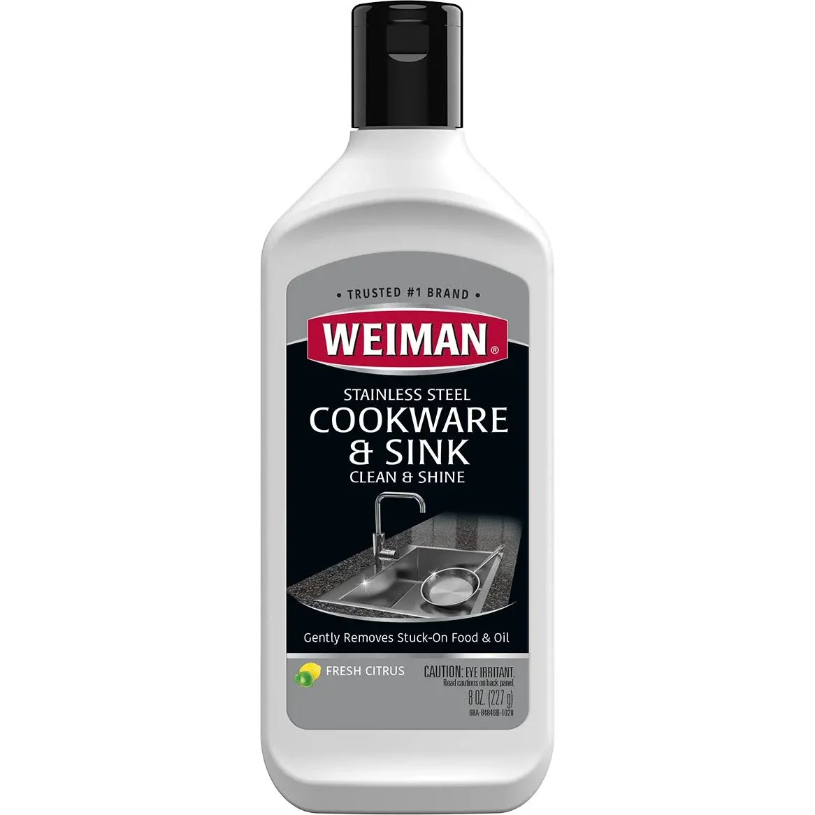 Weiman Stainless Steel Sink Cleaner and Polish - Non-abrasive Formula, 8 Oz