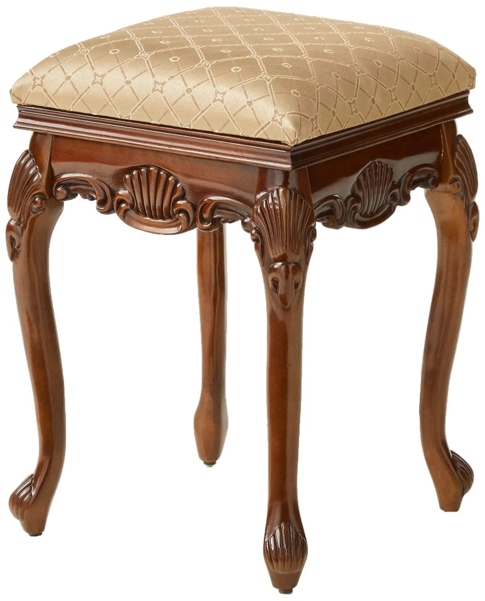 Design Toscano Madame Bouvier Boudoir Stool: Walnut