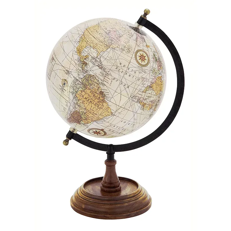 Traditional Brown Mango Wood Globe 38115