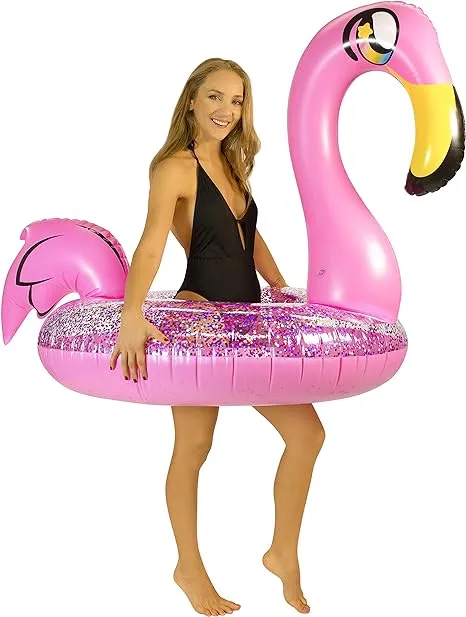 PoolCandy Glitter Flamingo 48" Jumbo Pool Tube