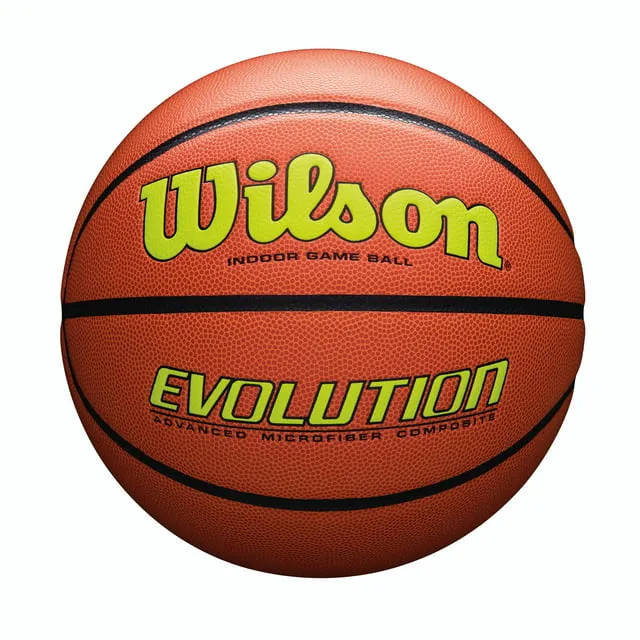 Wilson Evolution Game Basketball, Official size, Optic Yellow