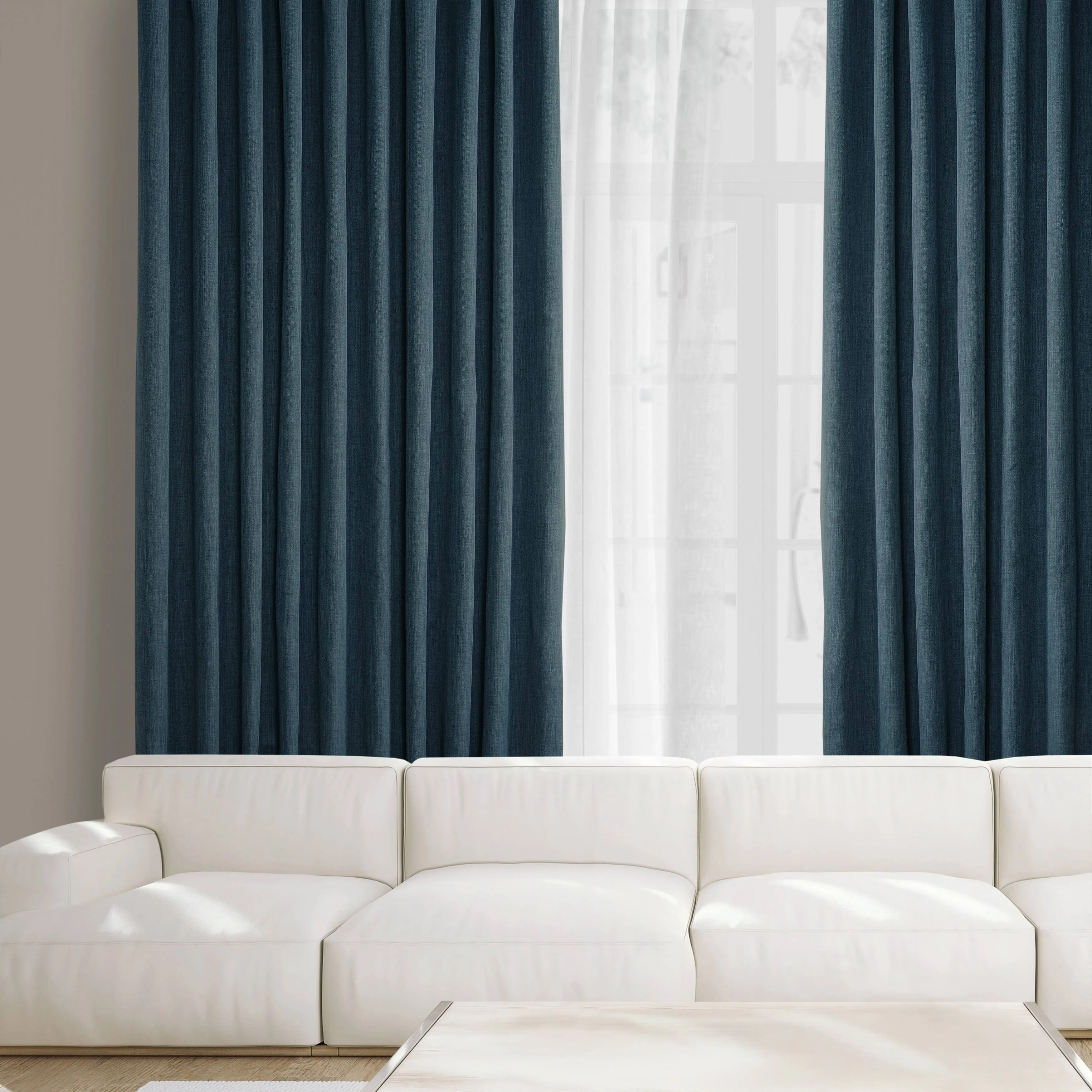 Half Price Drapes Faux Linen Extra Wide Room Darkening Curtain