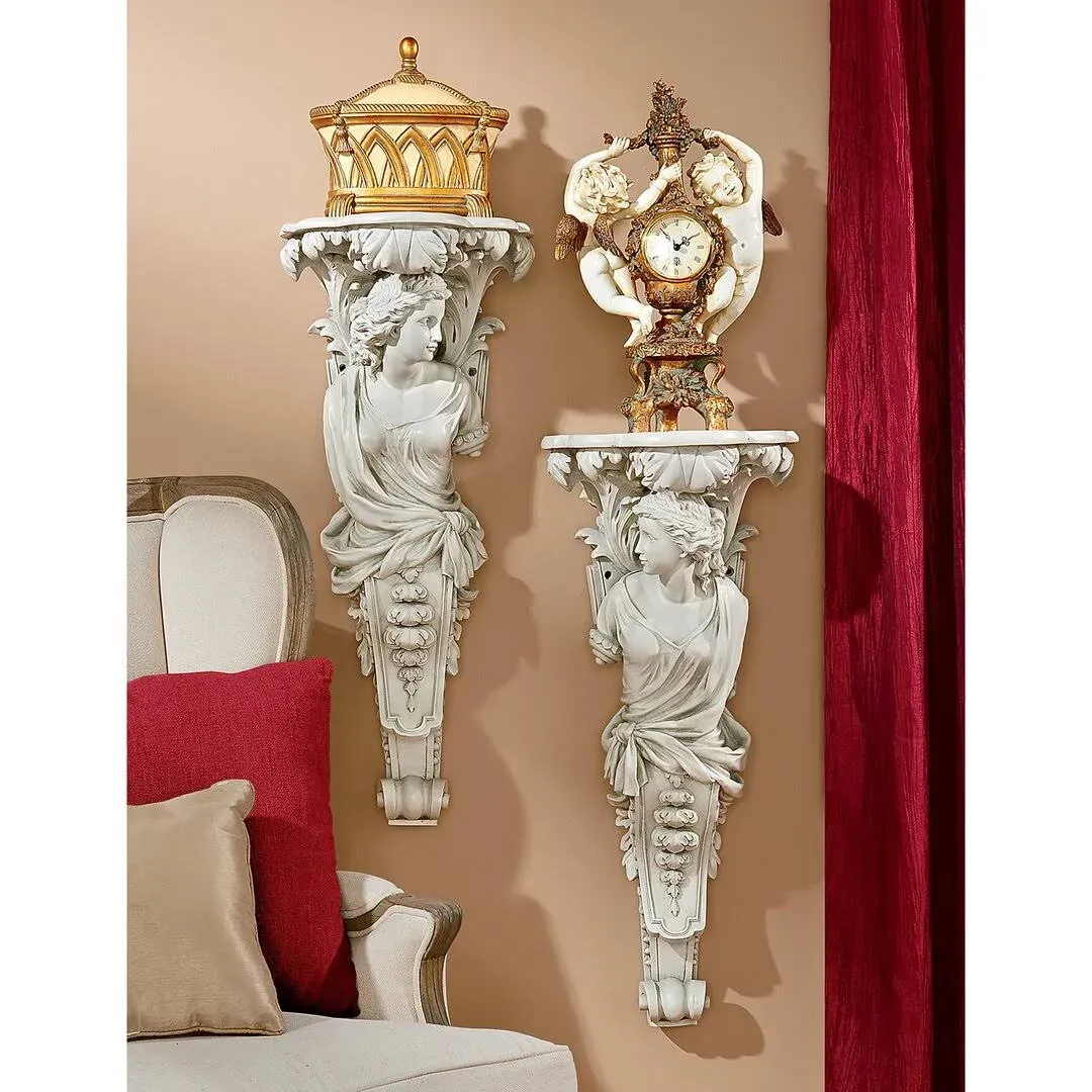 Design Toscano French Baroque Caryatid Wall Sculptures (Set of 2)