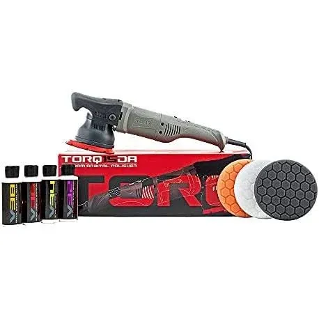 Torq BUF505X TORQ15DA 15mm Long-Throw Random Orbital Polisher Kit (8 Items)