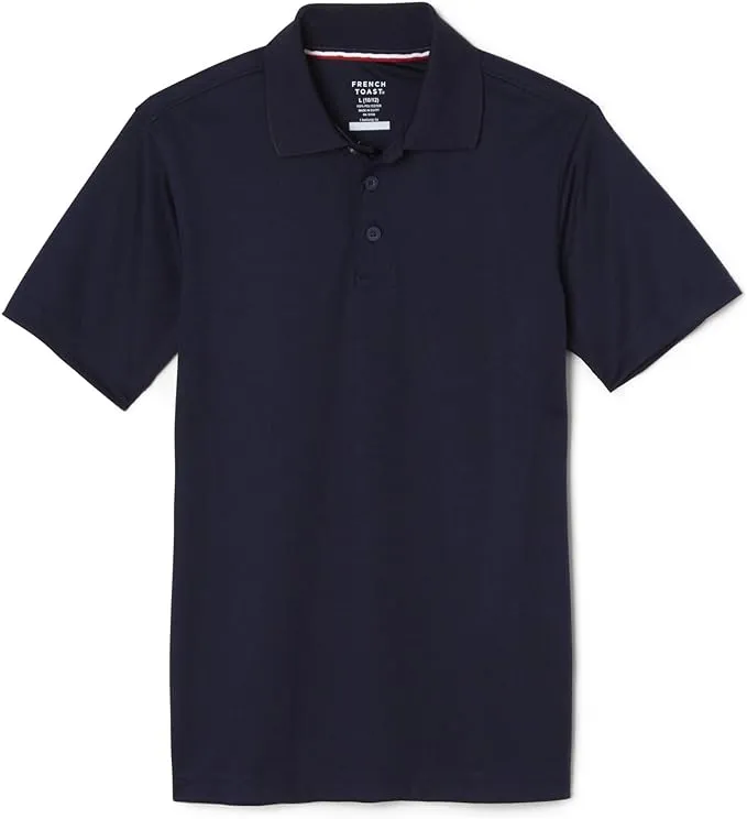 French Toast Boys Short Sleeve Stretch Moisture Wicking Polo Shirt