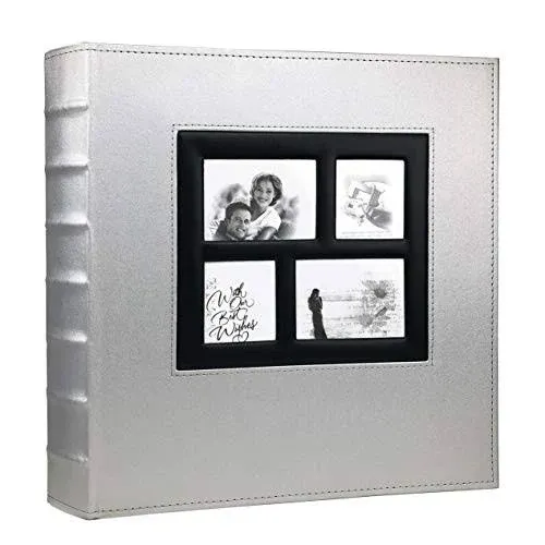 RECUTMS Photo Album 4x6 Holds 500 Photos Black Pages Large Capacity Leather