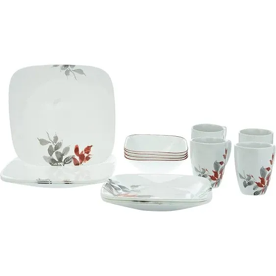 Corelle Boutique Dinnerware Set, Kyoto Leaves, 16 Piece - 16 pieces