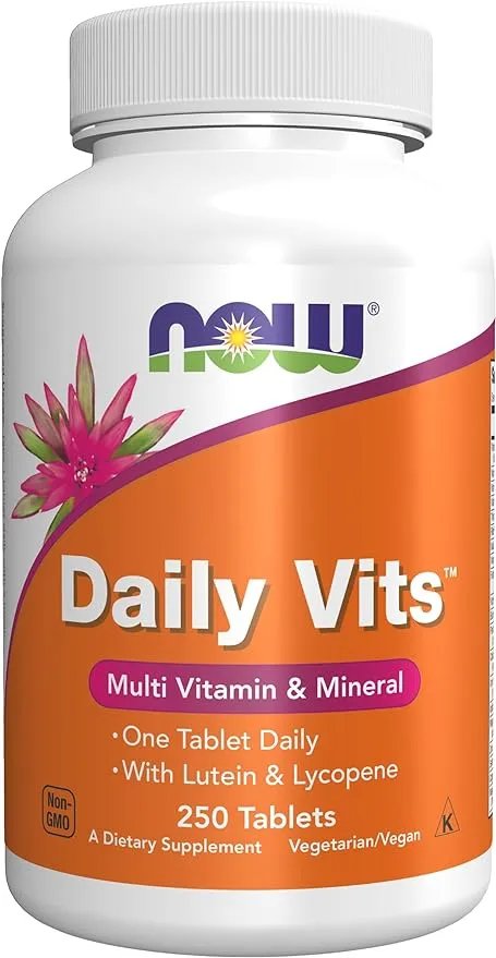 NOW Supplements, Daily Vits™, One Tablet Daily with Lutein & Lycopene, 250 TabletsNOW Supplements, Daily Vits™, One Tablet Daily with Lutein & Lycopene, 250 Tablets