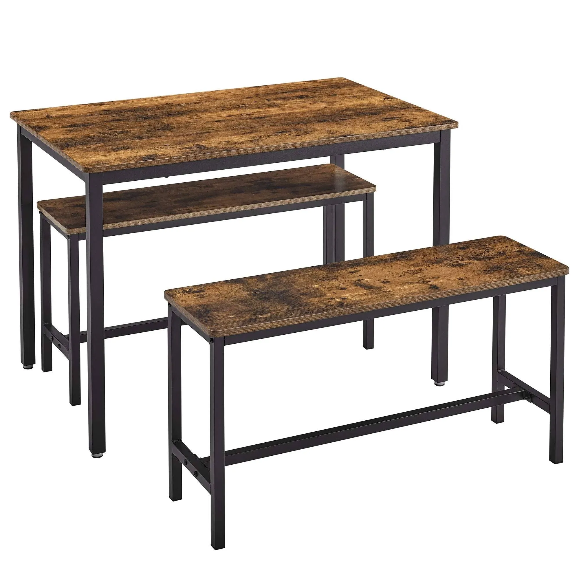 VASAGLE Dining Table with 2 Benches