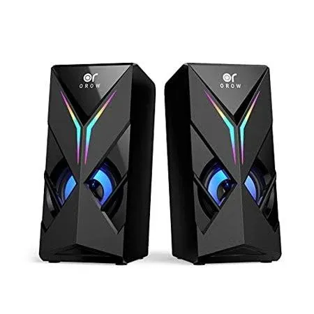 OROW Computer Speakers, Desktop Speakers with Various Colorful LED, 10W Gaming ...