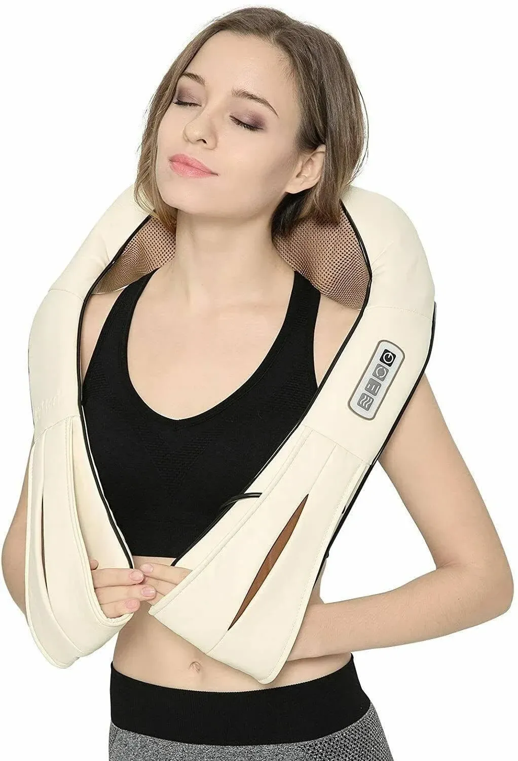 Shiatsu Neck and Back Massager with Soothing Heat, Nekteck Electric Deep Tissue 3D Kneading Massage Pillow for Shoulder, Leg, Body Muscle Pain Relief, Home, Office, and Car Use