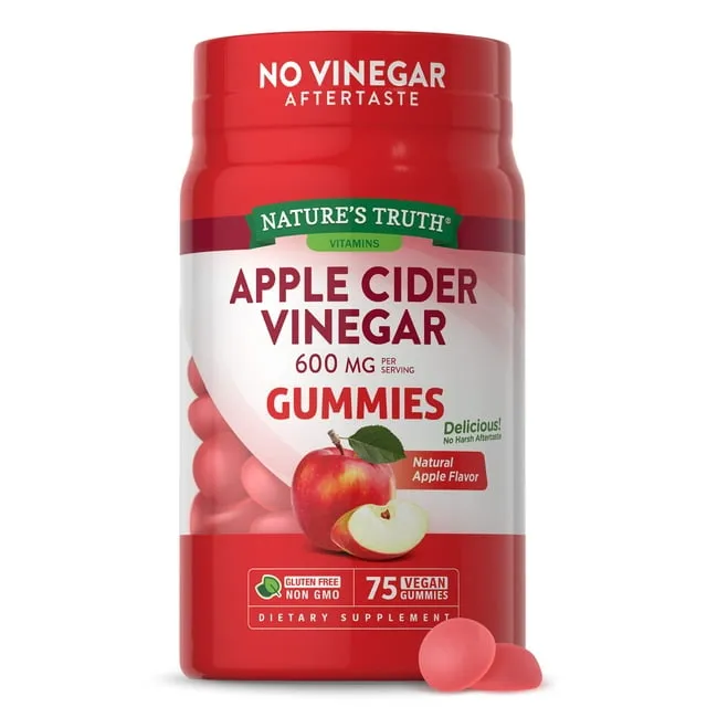 Nature's Truth Apple Cider Vinegar 600mg Vegan Gummies - Apple - 75ct