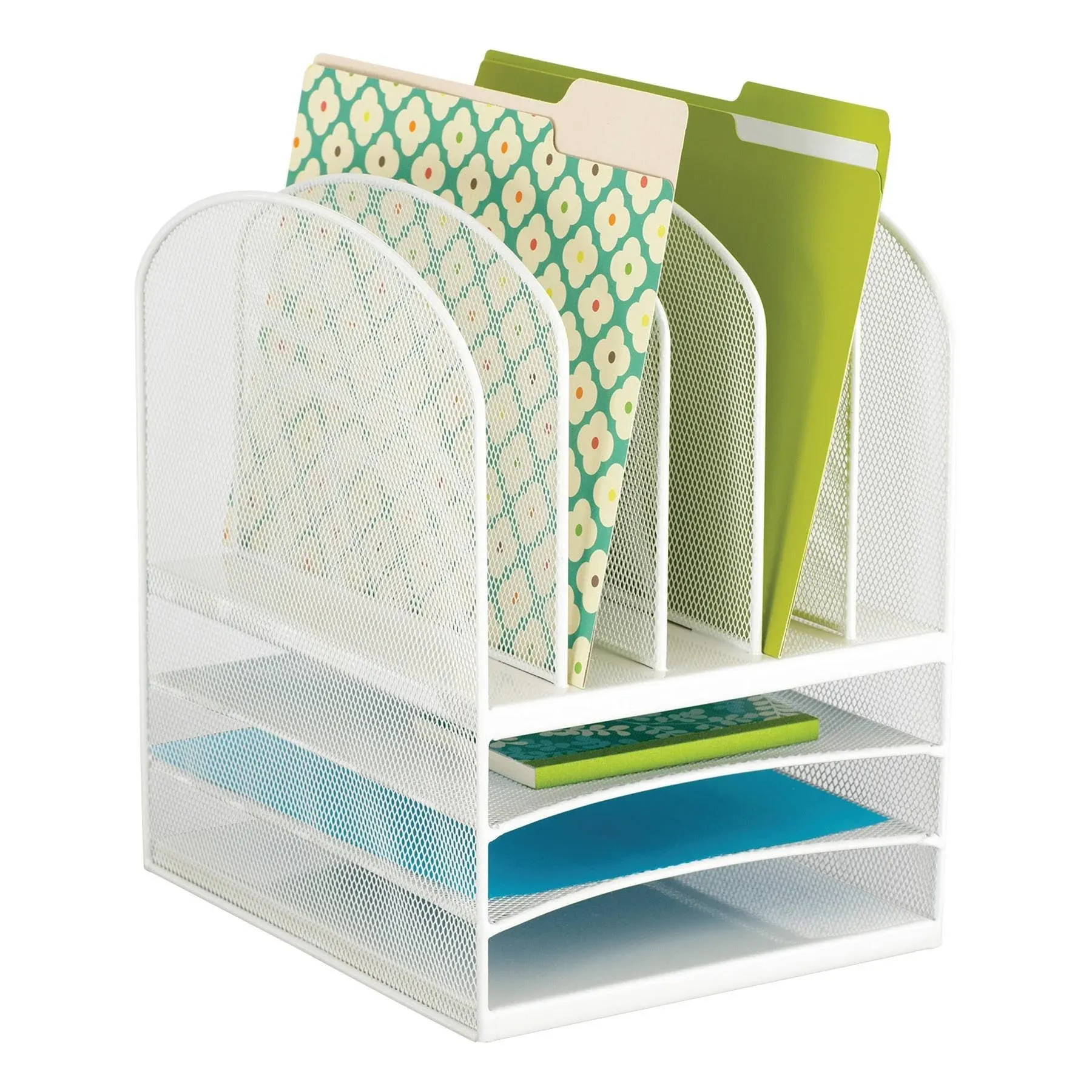 Safco 3266WH Onyx Mesh Desk Organizer, White