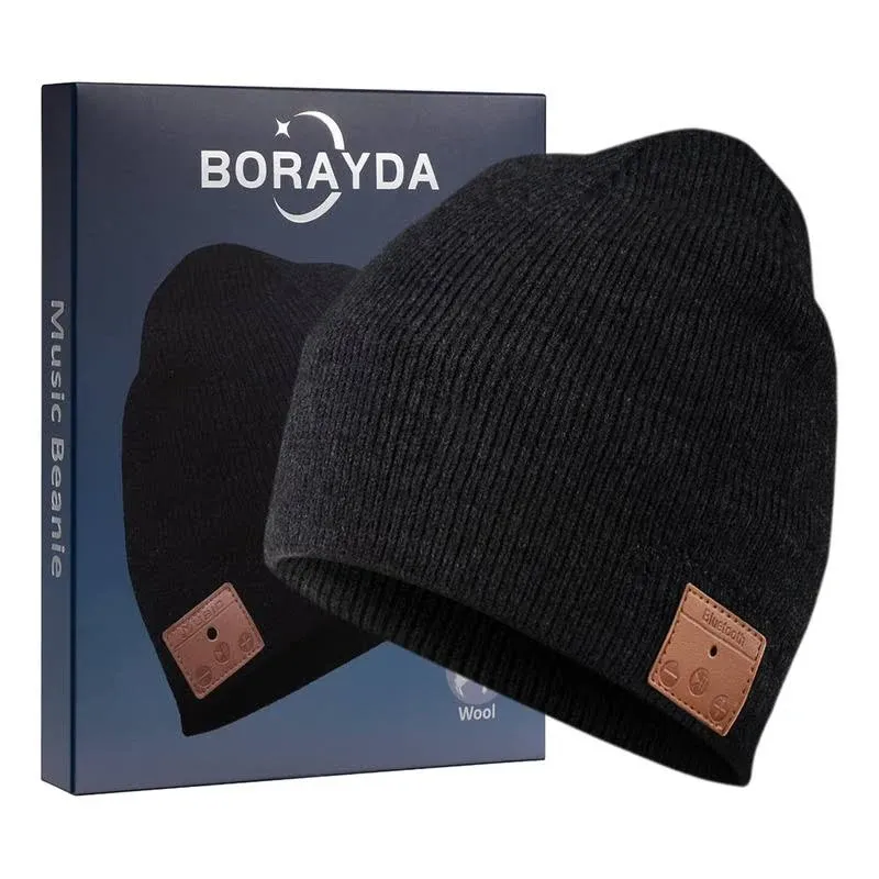 BORAYDA Merino Wool Bluetooth Beanie with 24 Hours Play Time