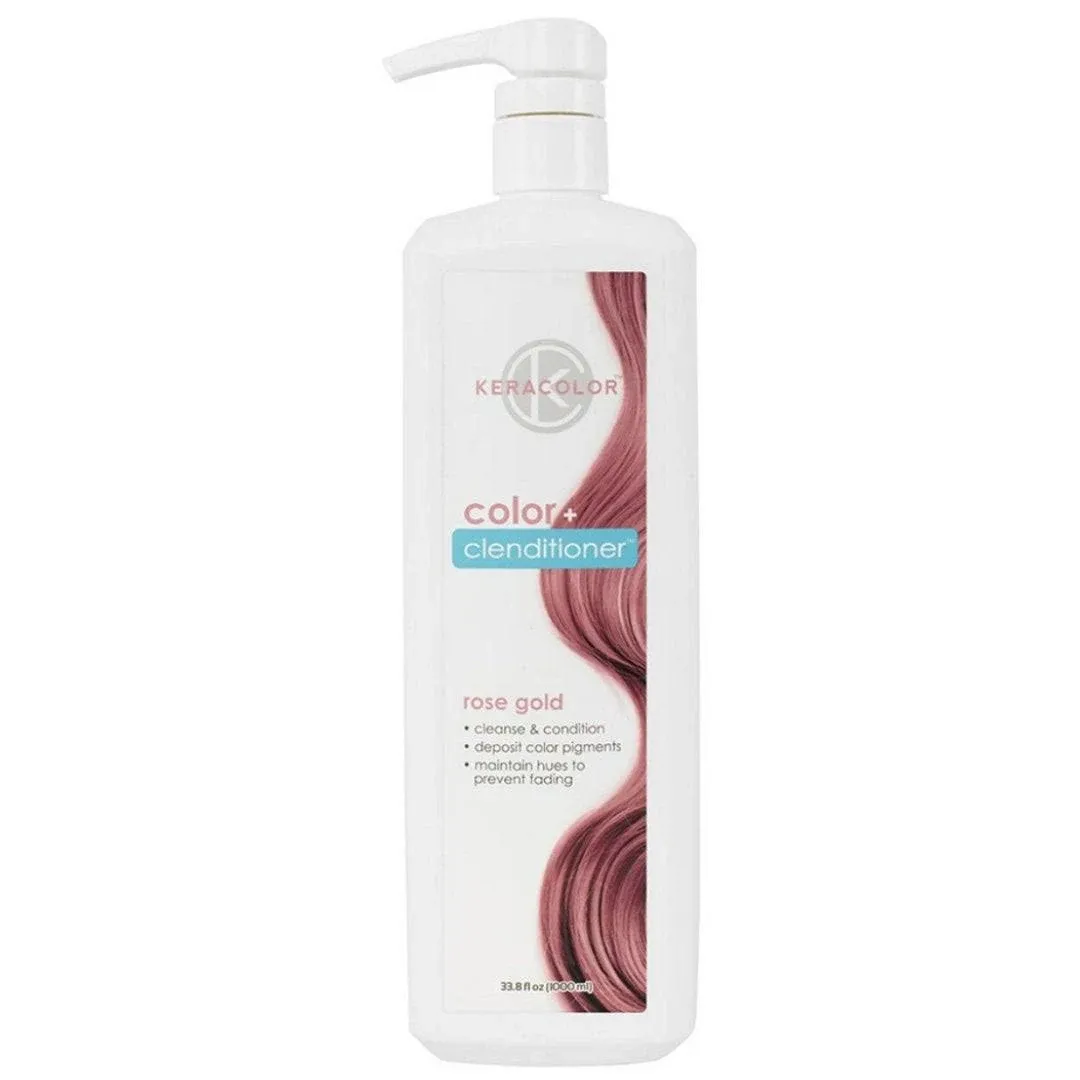 Keracolor Color + Clenditioner 3-in-1 Color-Depositing Conditioner, Gentle Cleansing Conditioner Infusing Semi-Permanent Hair Color, 9 Shades, 33.8 Fl Oz