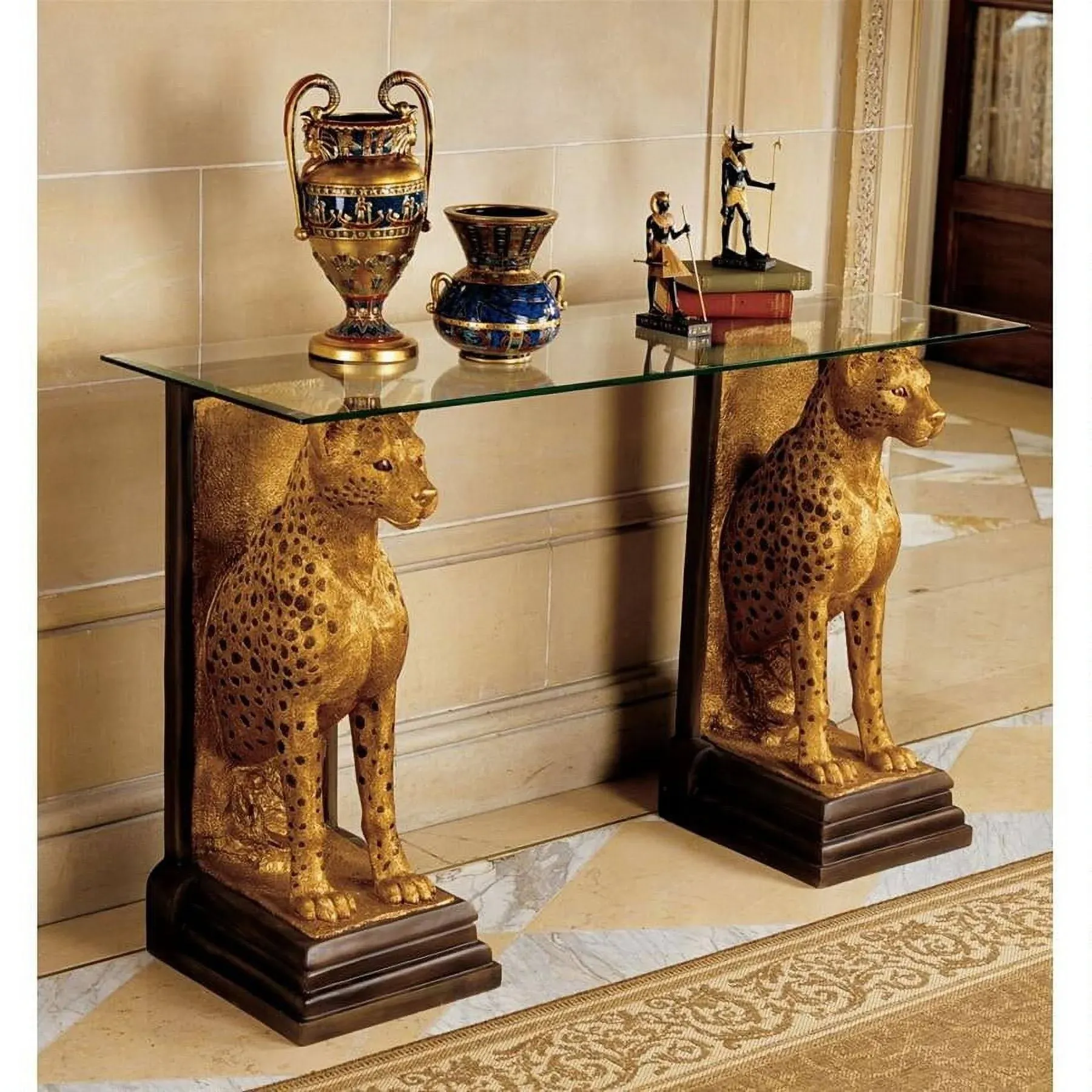 Xotic Brands 34" Luxury Egyptian Wildlife Cheetah Wildlife Sculptural Decorative