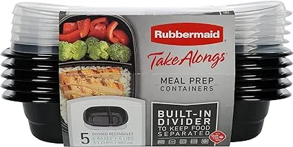 Rubbermaid Take Alongs 3.7 cups Black Food Container and Lid 5 pk - Total Qty: 1