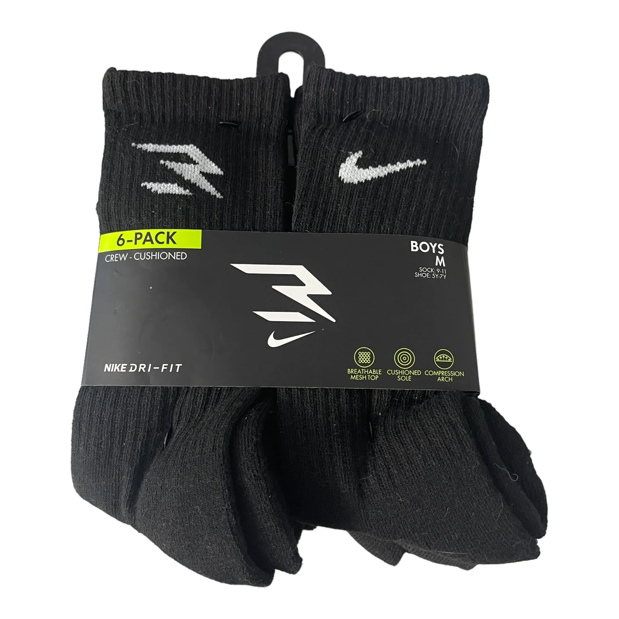 Nike 3BRAND by Russell Wilson Boys Crew Socks - 6 Pack