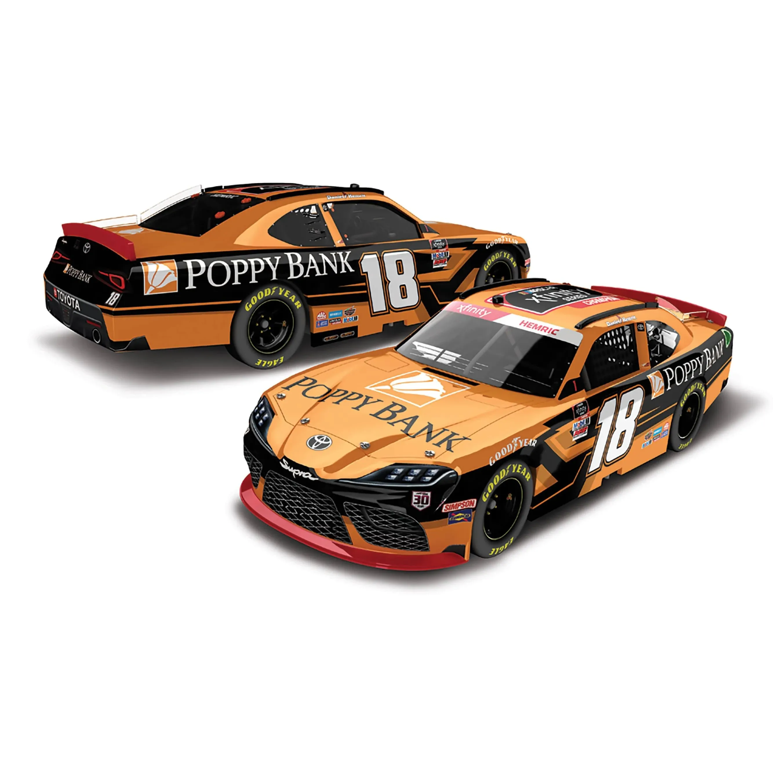 Action Racing Daniel Hemric 2021 Nascar Xfinity Series Champion #18 Poppy Bank 1 ...