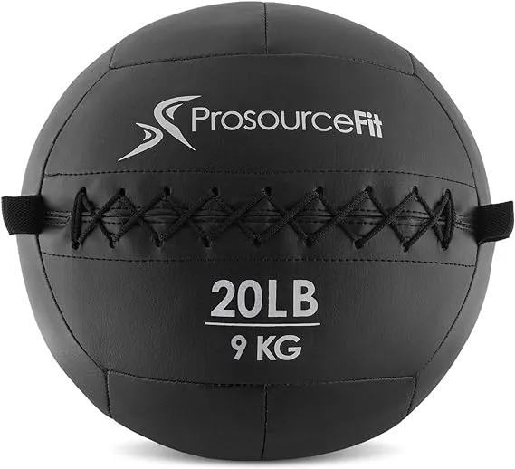 ProSource Soft Medicine Balls for Crossfit Wall Balls and Full Body Dynamic Exercises, BLACK/20 lb