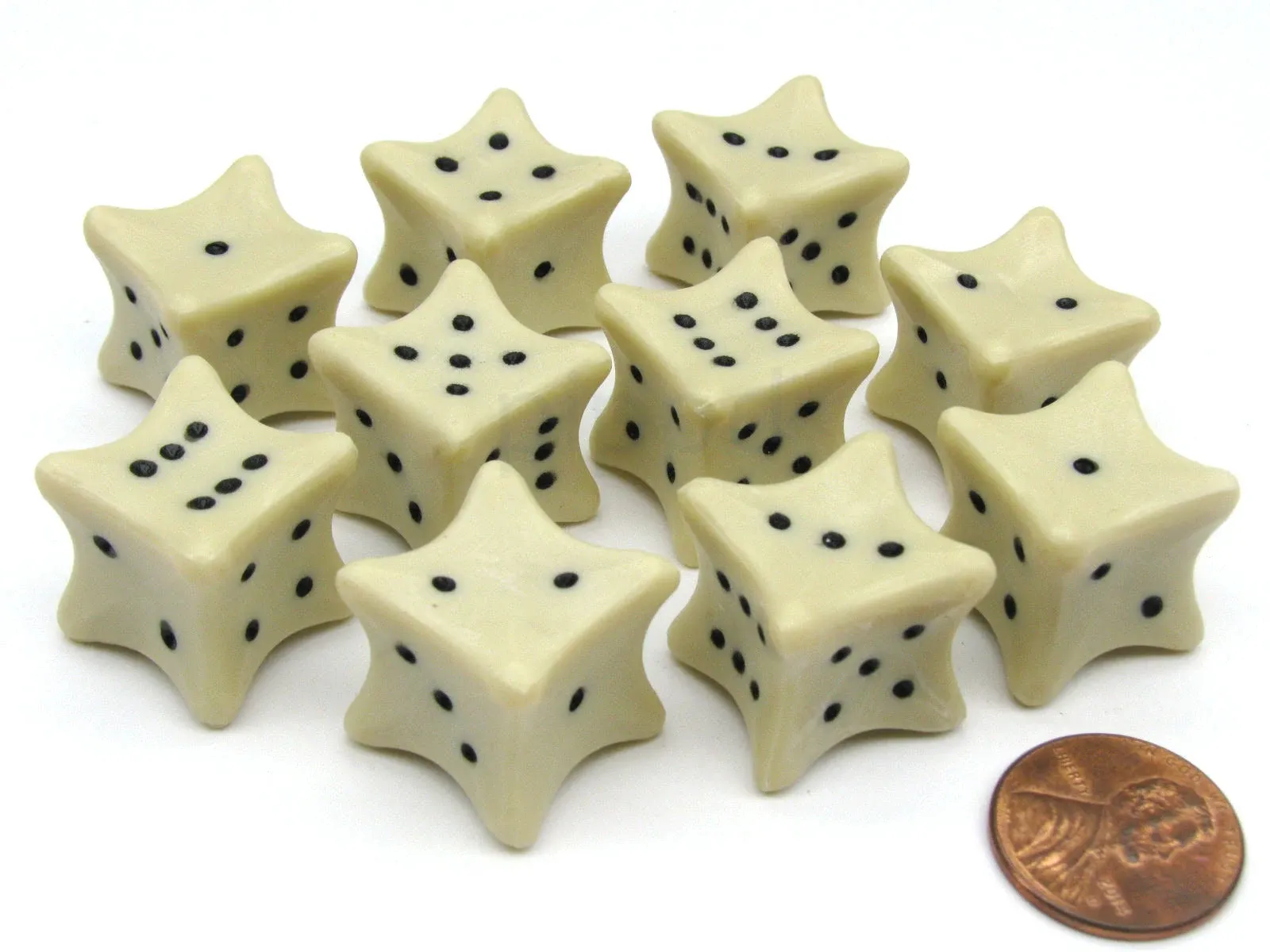 Koplow Games Pack of 10 D6 6-Sided 18mm Bone Dice - Roll dem Bones RPG D & D Dice ...