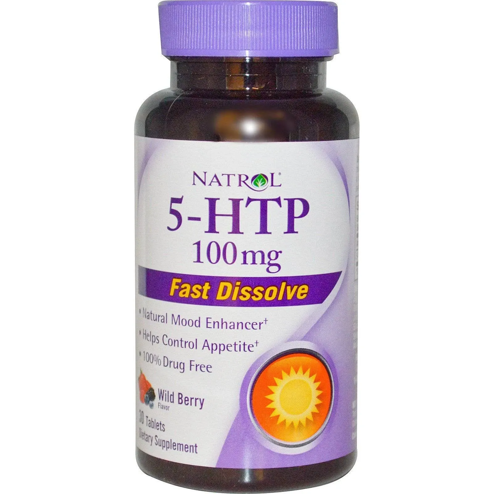 Natrol 5-HTP 100 mg Fast Dissolve Wild Berry 30 Tablets