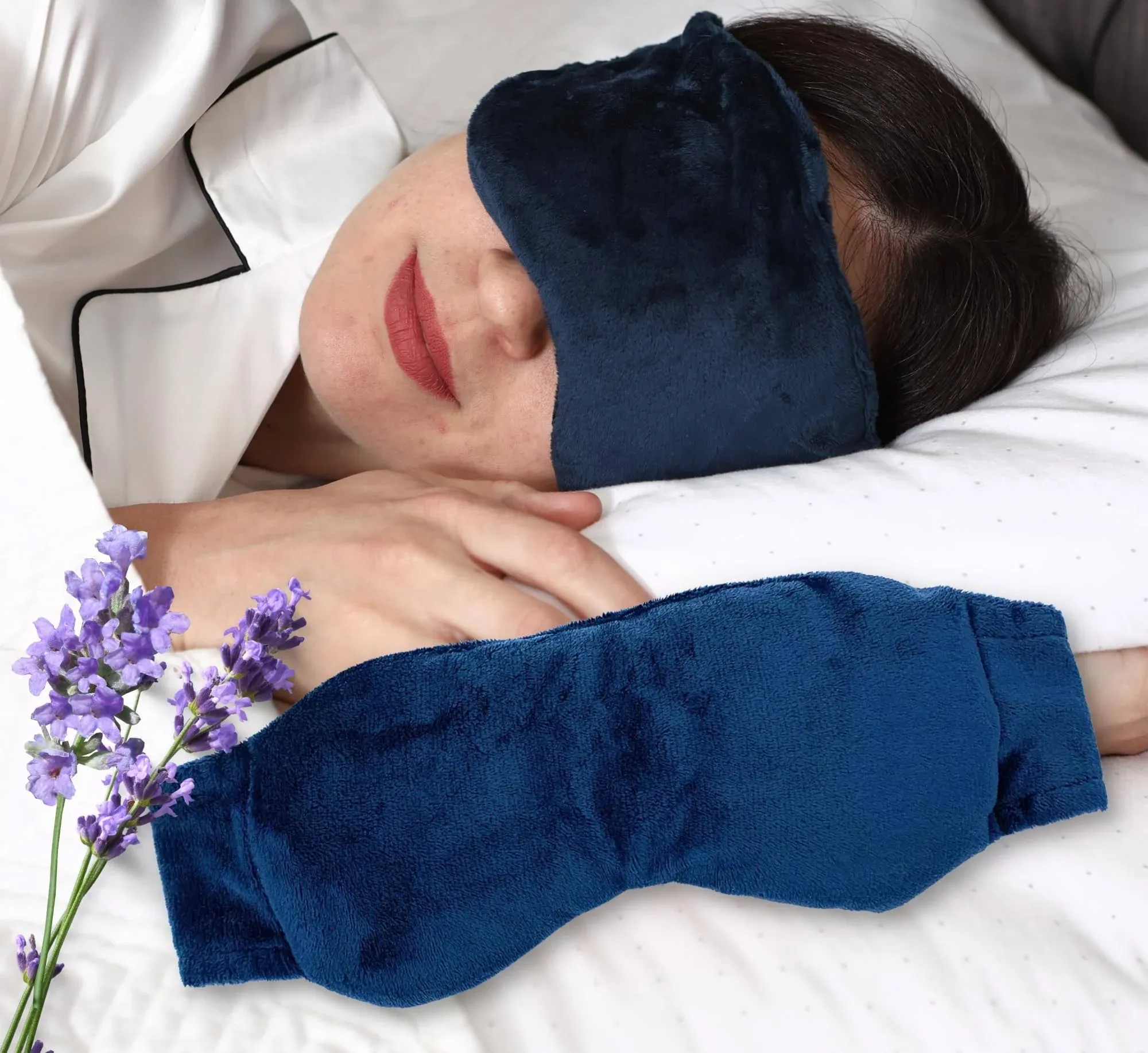 Solayman's Warm Eye Compress Moist Heat - Made with Lavender and Flaxseed - Weighted Microwavable Eye Mask for Dry Eyes, Headache and Migraine Relief. Great Aromatherapy Relaxation Gifts for Mom, Dad