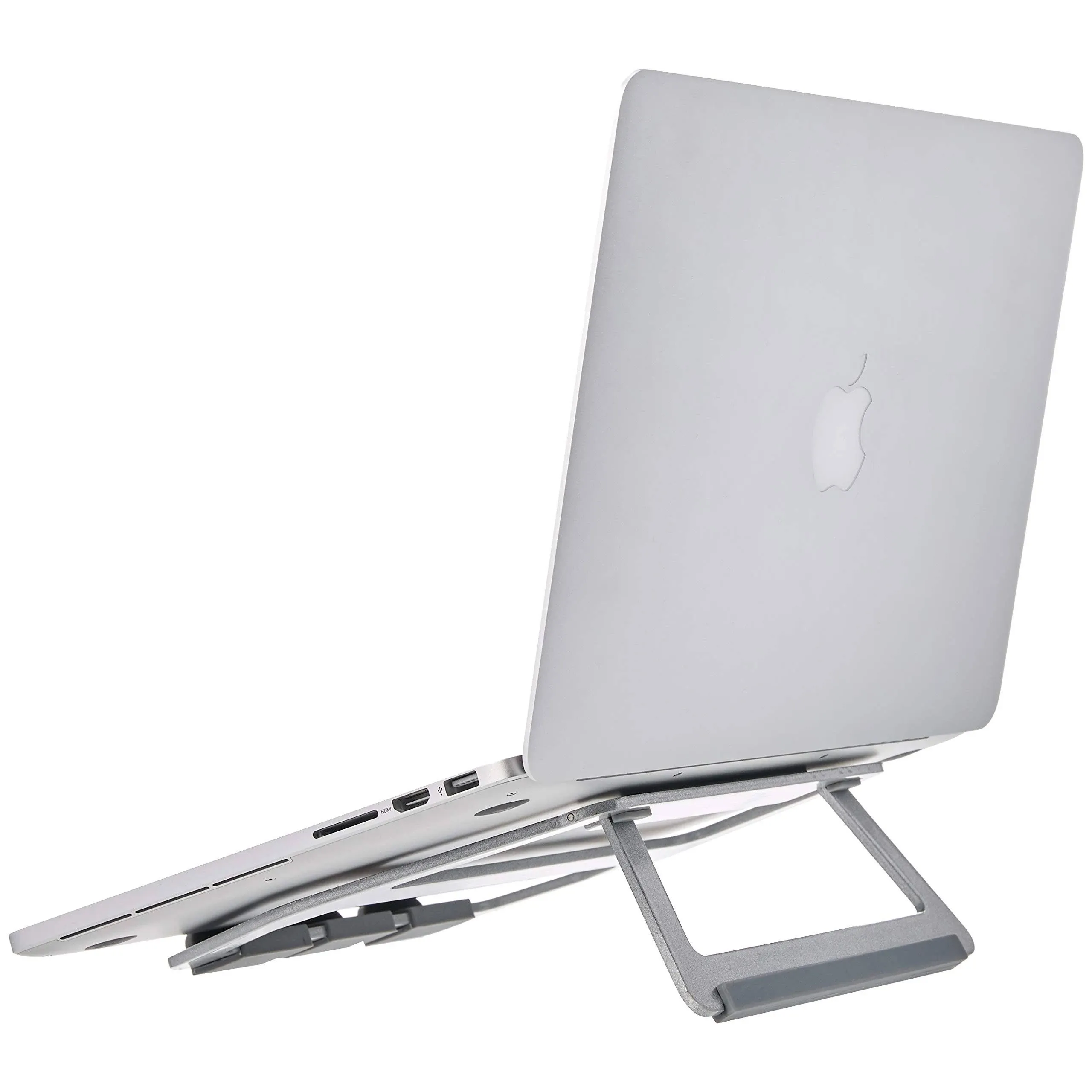 Amazon Basics Aluminum Portable Foldable Height Adjustable Support Stand for Laptops Up to 15", Silver