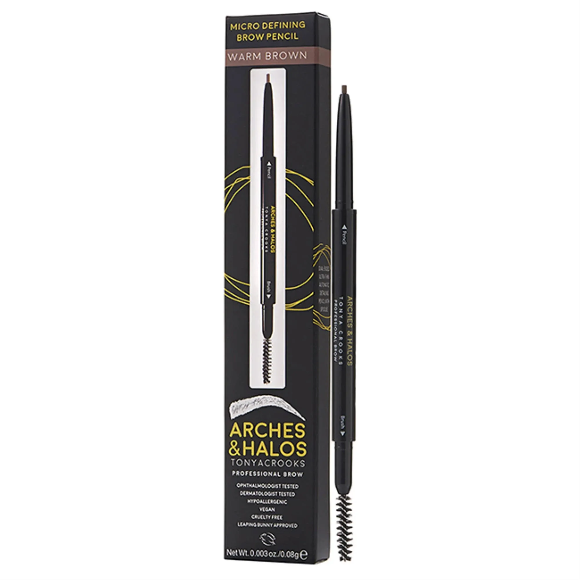 Micro Defining Brow Pencil -Warm Brown by Arches &amp; Halos 0.003oz Eyebrow - Boxed