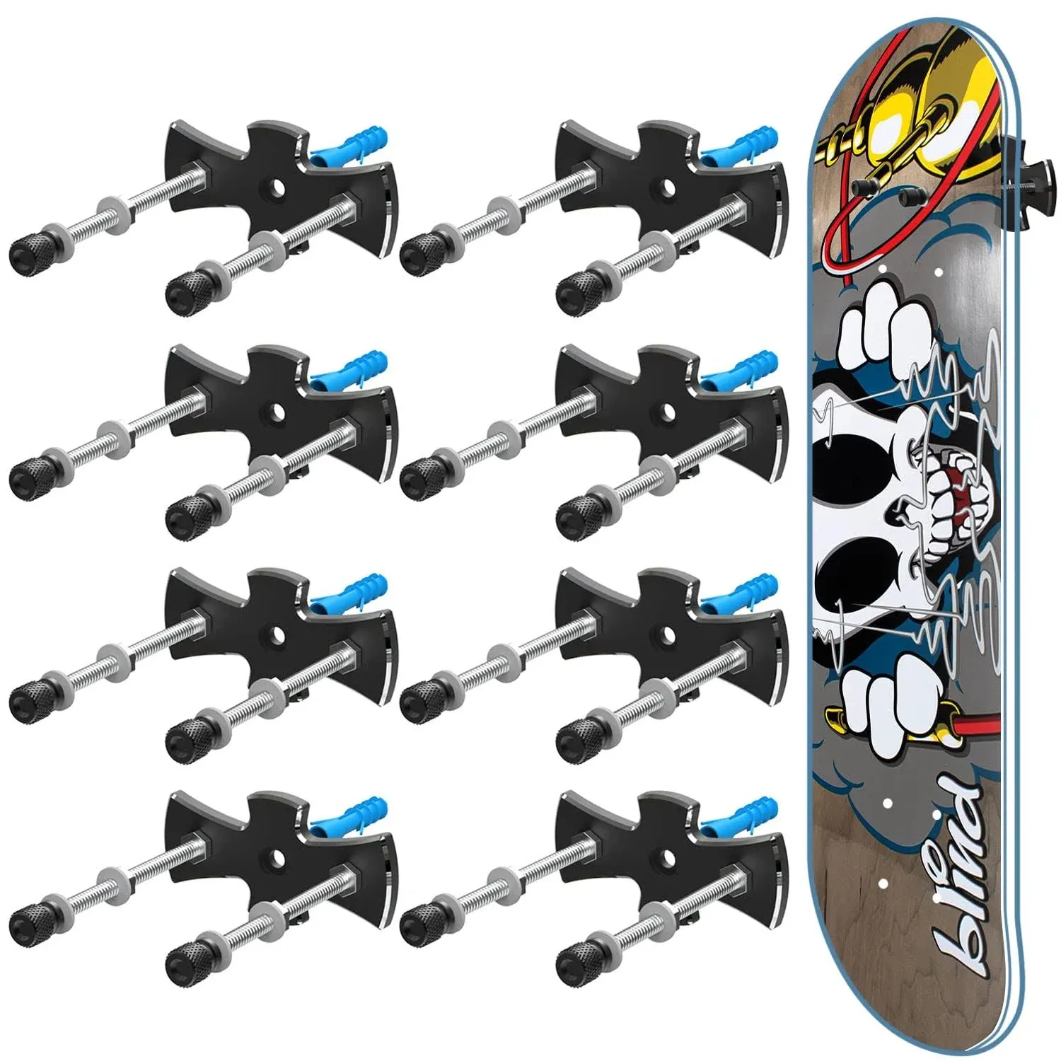 YEZRO Skateboard Hanger Wall Mount - Metal Skateboard Wall Mount for Skateboa...