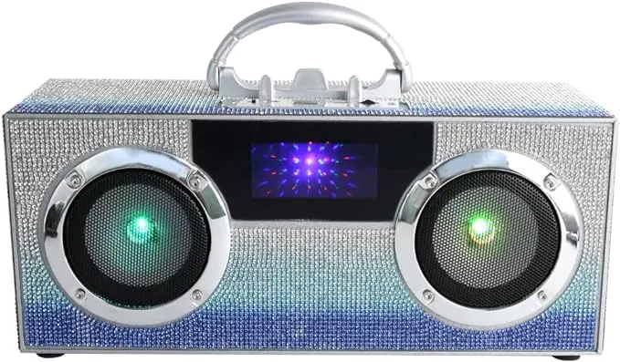 Mini Ombre Bling Boombox With Phone Holder