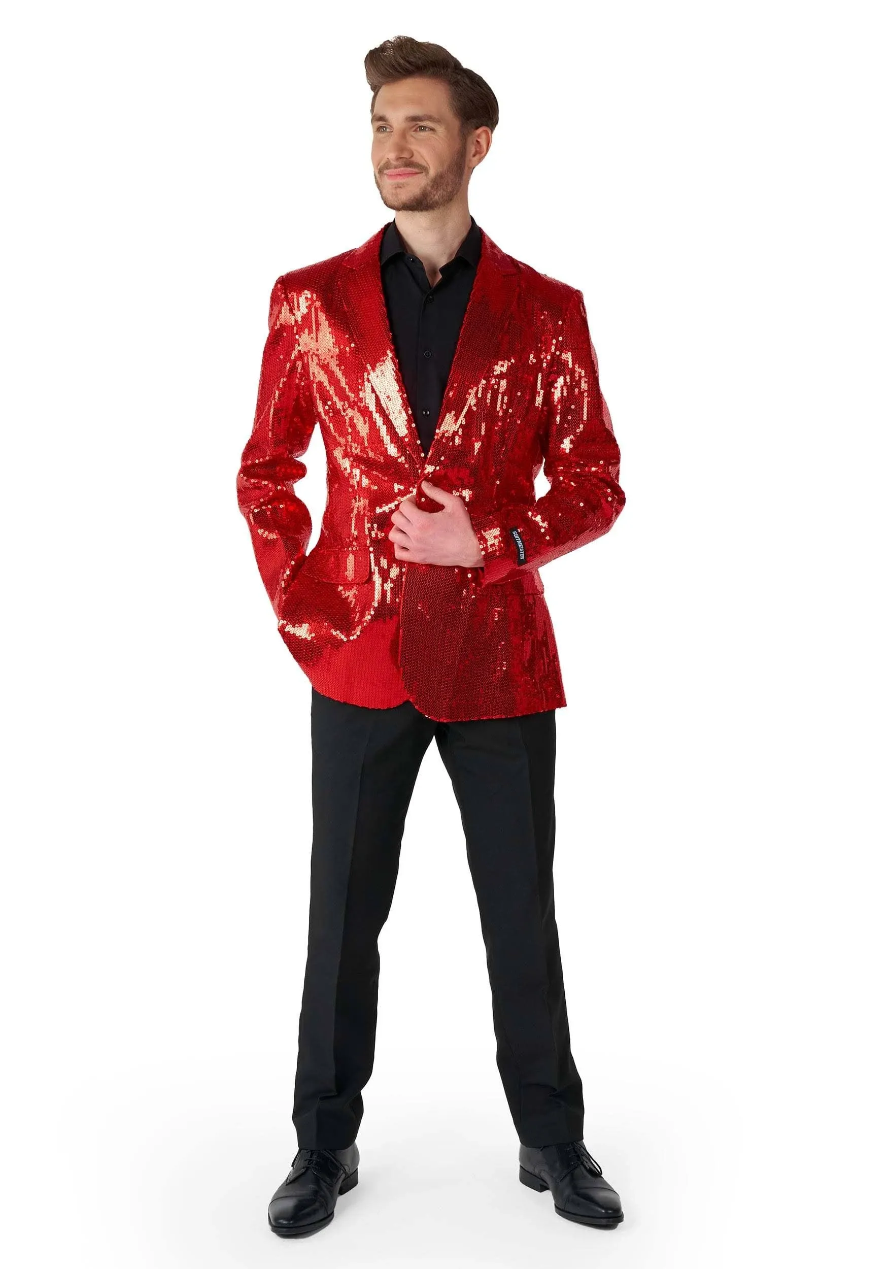 Suitmeister Men's Christmas Blazer - Sequins Red - Size: L