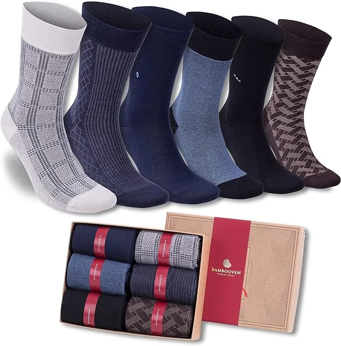 Bambooven Men’s Dress and Trouser Socks – Premium Rayon Bamboo, Odor Free and ...