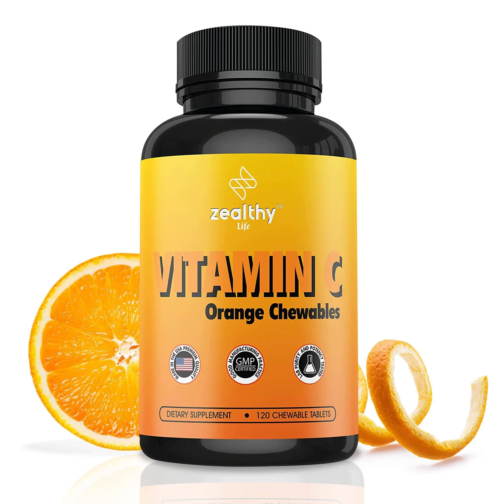 Z Zealthy Life Vitamin C 500mg, Orange Vitamin C Chewable, Immune Support ...