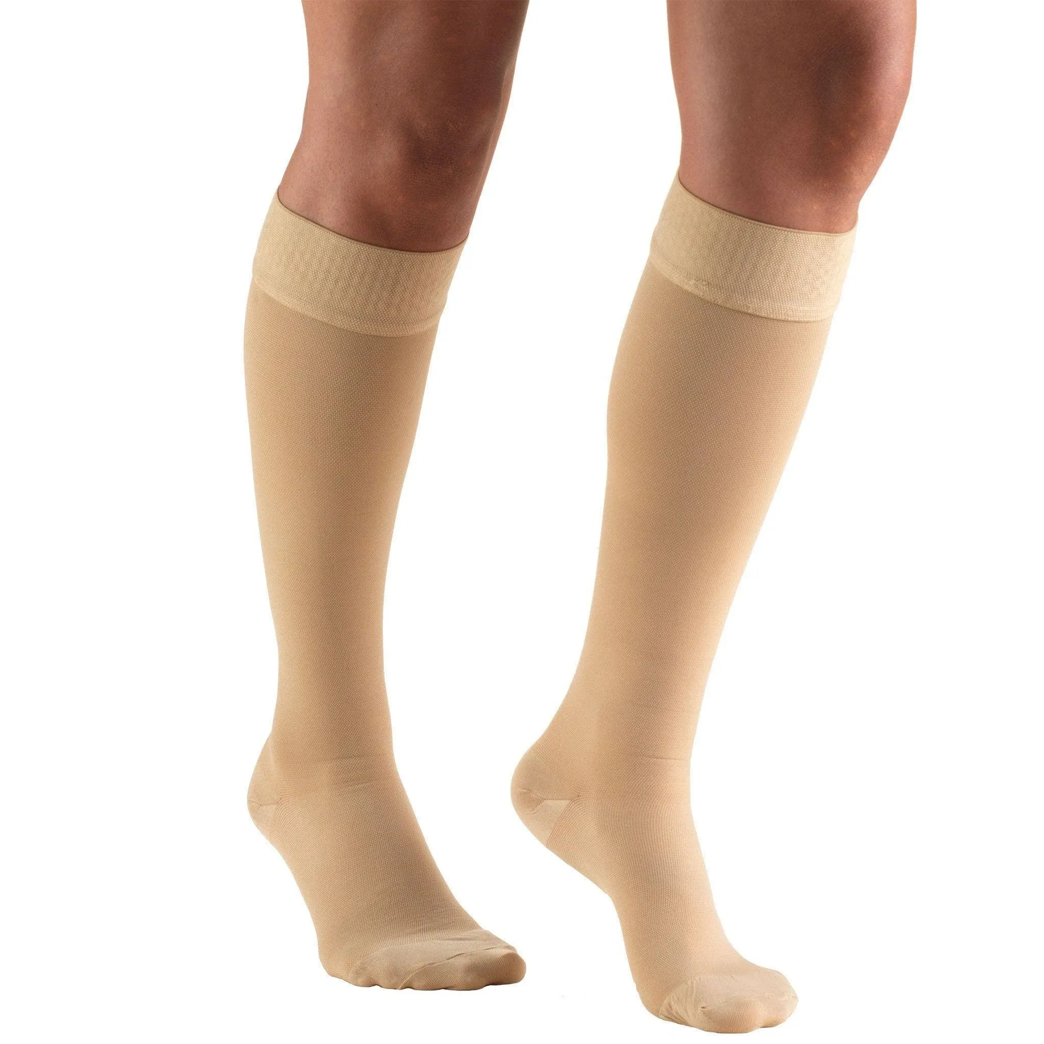 Truform Stockings, Knee High, Closed Toe, Dot Top: 20-30 mmHg, Beige, Small