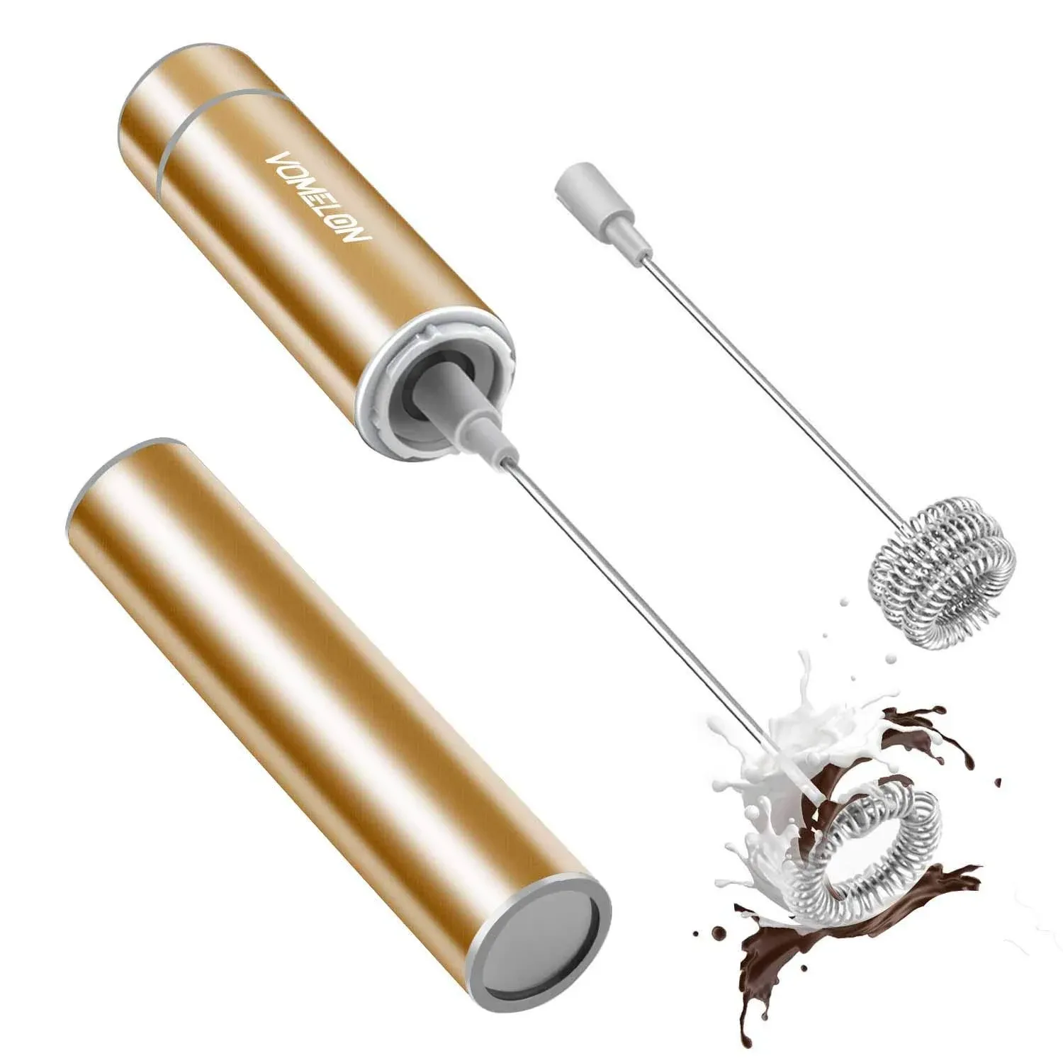 Milk Frother Handheld, Battery Operated Coffee Foamer Drink Mixer with 2 ...