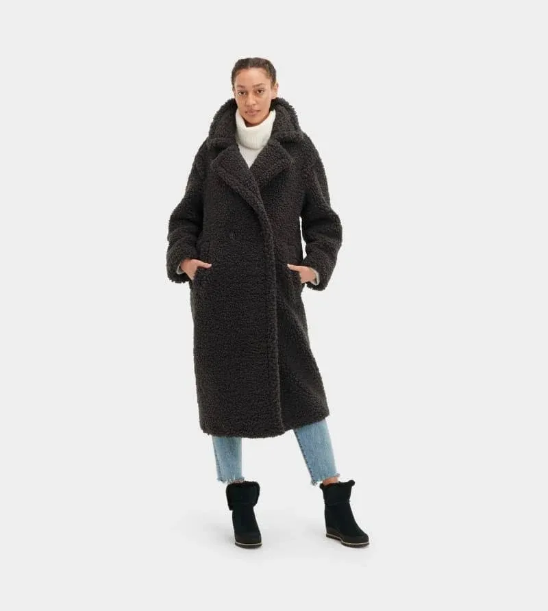 Ugg Gertrude Long Teddy Coat - Black