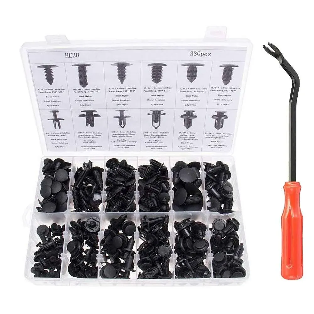 Ants Part 330pcs 12Sizes Car Plastic Rivets Fasteners Push Type Pin Rivets Clips Trim Kit for Ford Honda GM Acura Chrysler ETE