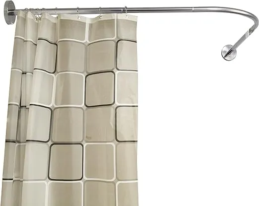 SIKAIQI Stretchable 304 Stainless L Shaped Bathroom Bathtub Corner Shower Curtain ...