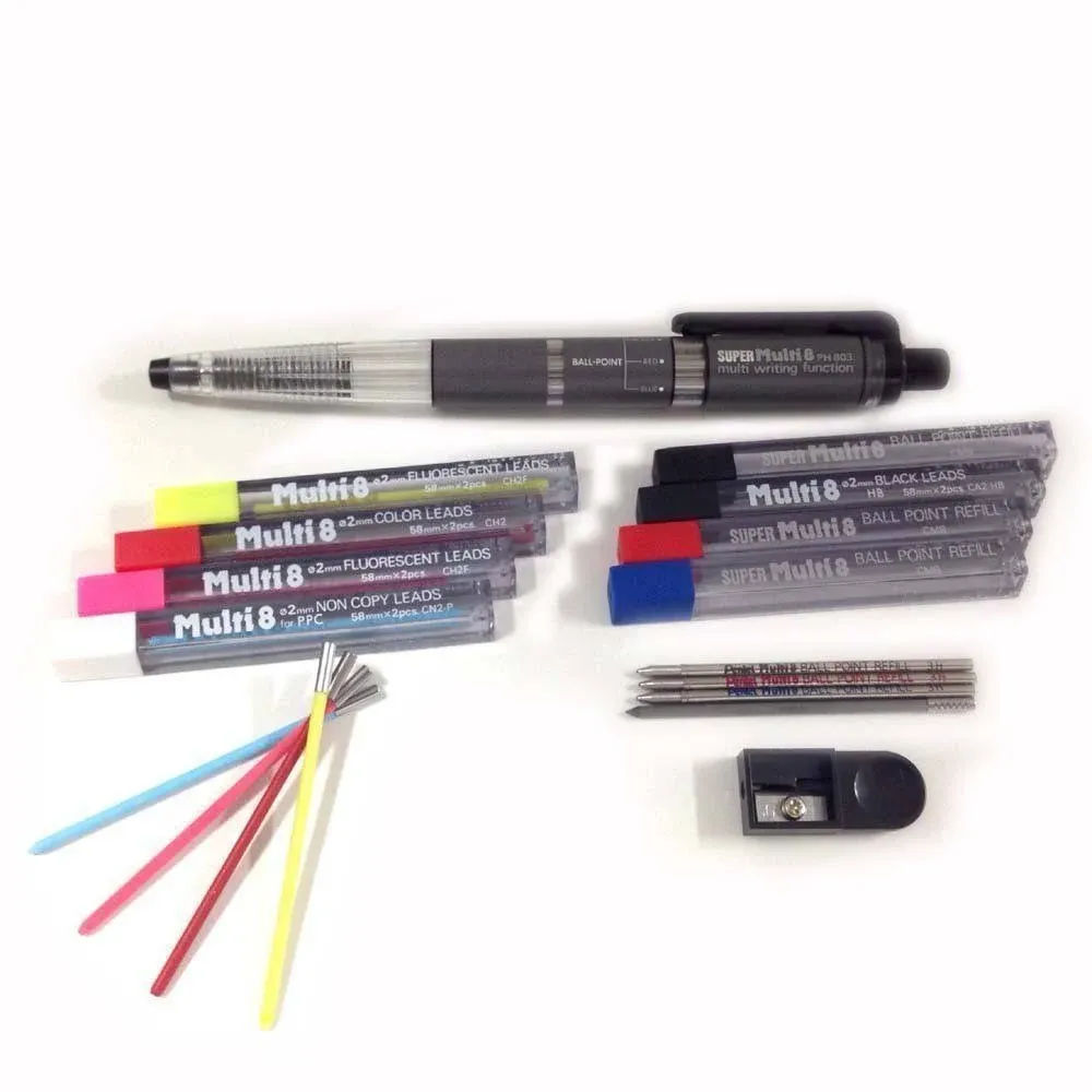 Pentel Super Multi-8 Automatic Mechanical Pencil Set