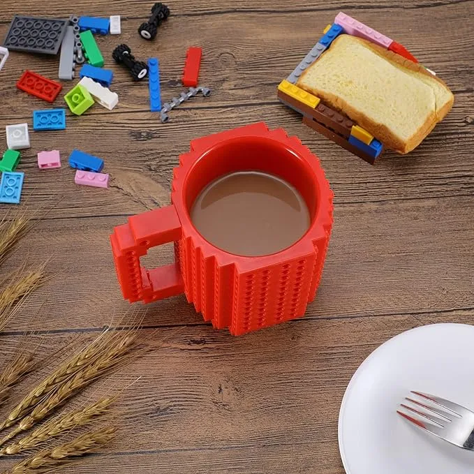 DEEXITO Build-On Brick Coffee Mugs,Creative DIY Cup with Building Blocks Randomly ...