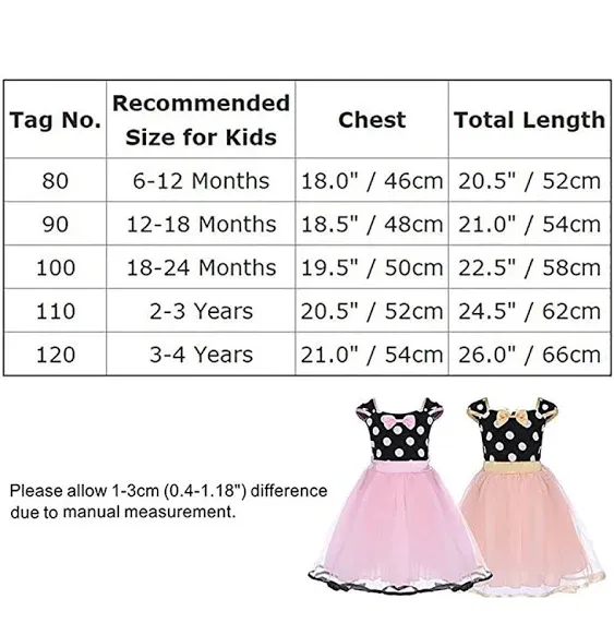 Minnie Costume Baby Girl Dress Mouse Ear Headband Polka Dot Dress