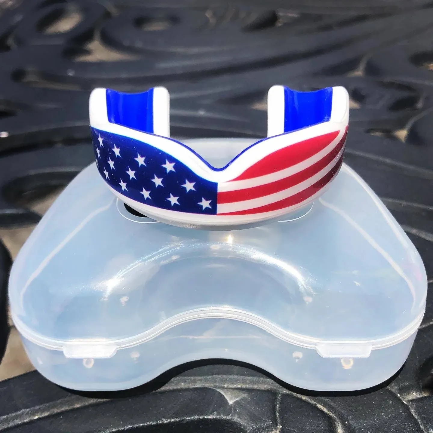 Sports Youth Mouth Guard For Kids usa Flag &amp; Fangs &amp; 15 Colors Youth Mouthguar