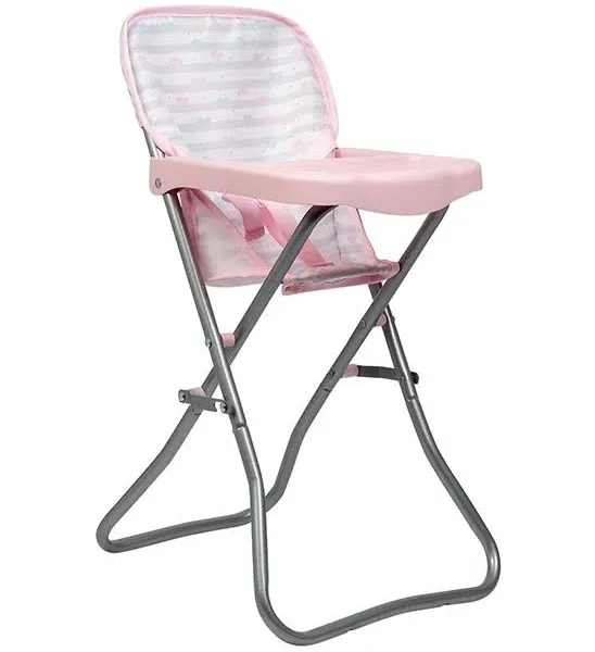 Adora Baby Doll High Chair, Lovely baby pink & grey print - Adora