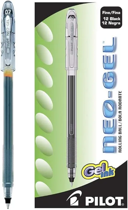 PILOT Neo-Gel Roller Ball Stick Pens, Blue Ink, Fine Point, 12-Pack (14002)